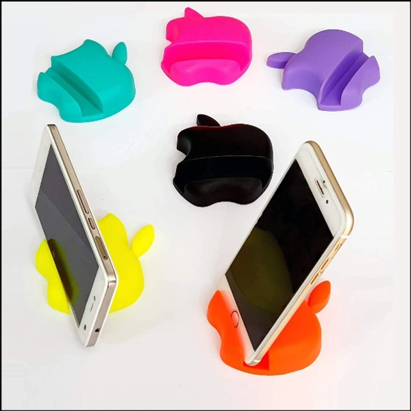 Apple Shape Desktop Mobile Holder, Phone Stand Multi Angle Adjustable Fold for All Smartphones , Mobiles , iPods , Tablets. (Multi Color) [Pack of - 2] 